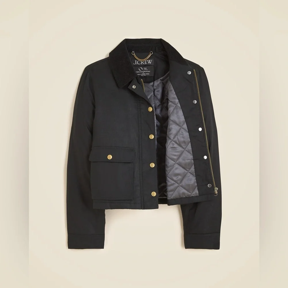 J. Crew Cropped Barn Jacket™ in ripstop cotton - Picture 2 of 5